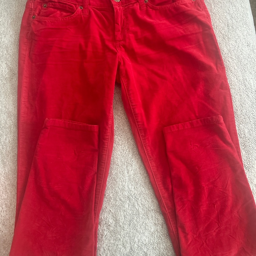 bebe Vibrant Red Straight-Leg Jeans